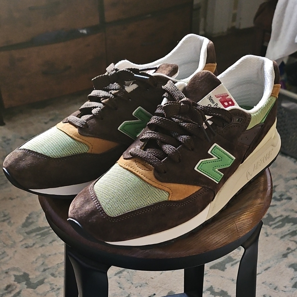 New Balance 998V1 Teddy Santis Men's Brown, Green, and Tan Sneakers
